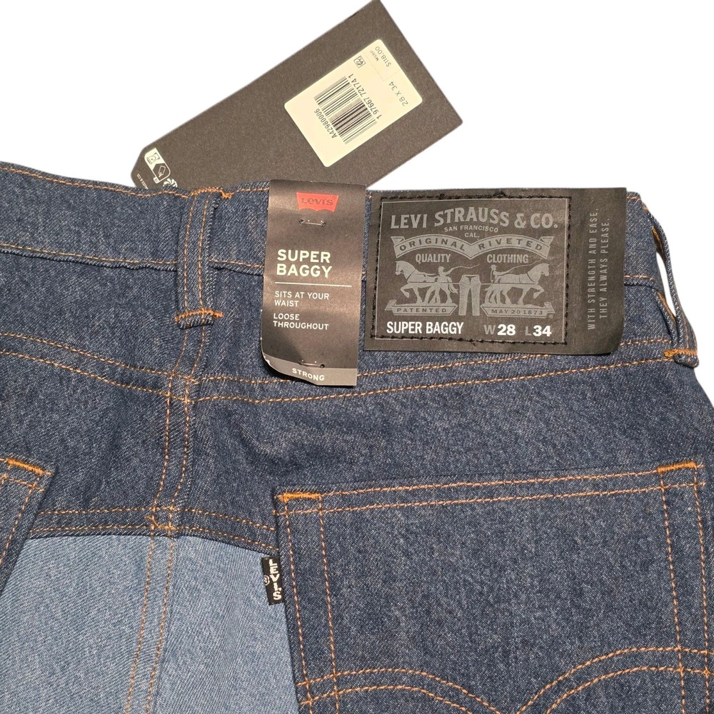 Levi's X Urban Outfitters‎ Cordura Blocked Super Baggy Skateboarding Jeans 28X34 - Picture 5 of 8